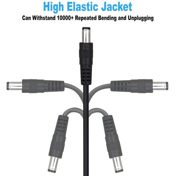 CUSTOM 1m Hombre a mujer Hombre a hombre 2.1x5.5 mm Cable de extensión de corriente continua