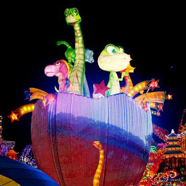 Silk LED Park Chinese Illumination Festival Lantern Christmas Decoration