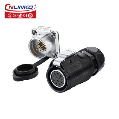 CNLINKO IP68 Waterproof M20 Male Female Plug 12 Pin Quick Release Panel Mount Connector