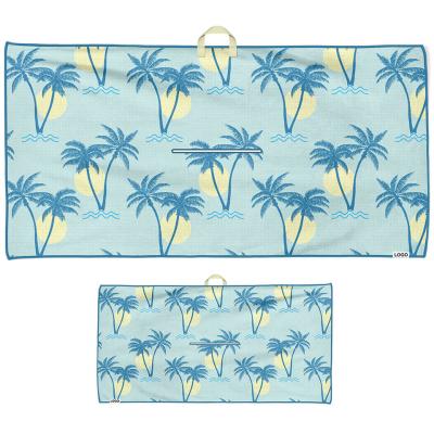 Customized Printing Microfiber Sports Towel Waffle Golf Towel 350 - 430gsm