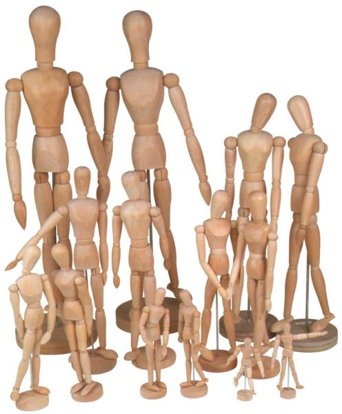 Manequim/figura humanos de madeira sem redução, boneca de madeira do desenho para a escola