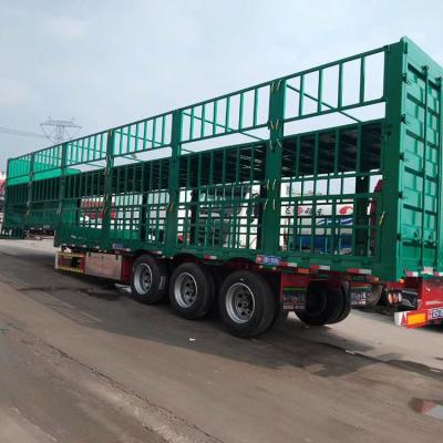 30 Tons Fence Semi Trailer LED Light 24V Kin Pin 2 Or 3.5 Leaf Spring 90mm*13mm*10 Layer