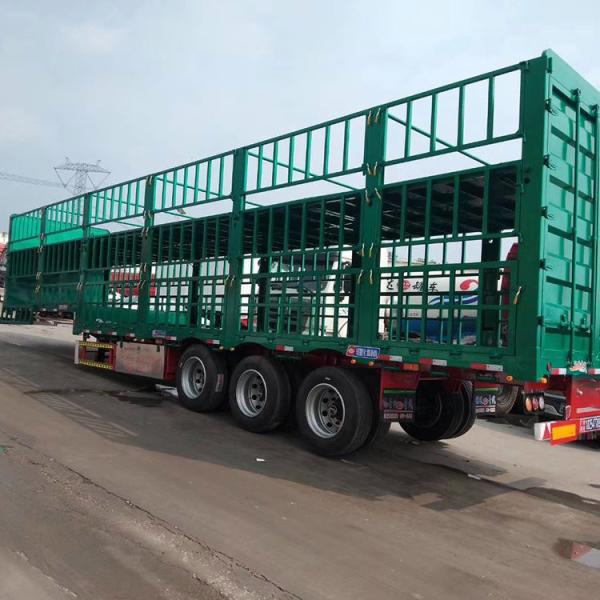 600mm-1700mm Side Wall Height Fence Semi Trailer With 2 Kin Pin And 24V LED Light