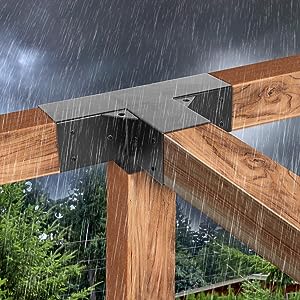 4 pouces de revêtement en poudre noire en métal bois bricolage kit de matériel de pergola pour gazebo lourd