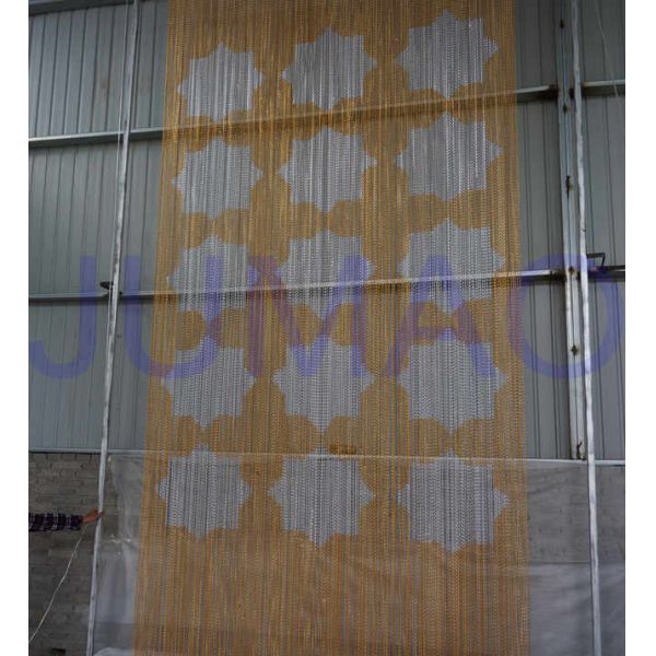 Rose Color Metal Chain Link Curtains Ceiling Decoration For Exhibitions