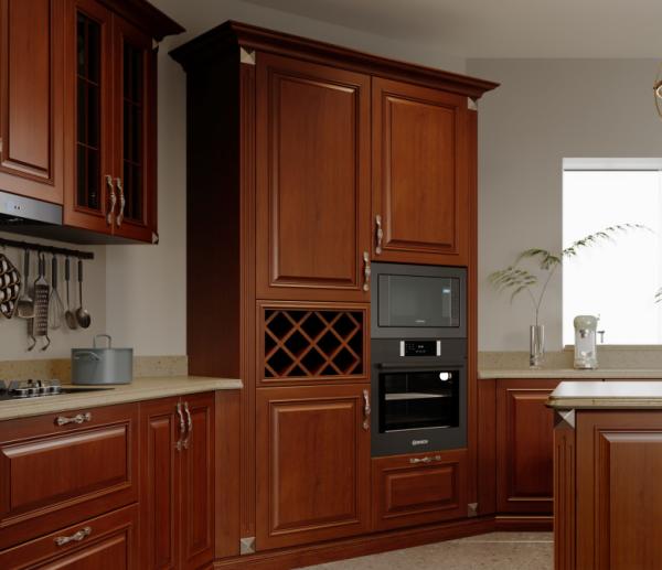 Armários de cozinha modulares de melamina marrom Conjuntos de armários prontos