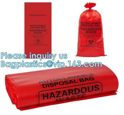 Polypropylene Biohazard Disposal Bags, Warning Label, Sterilization Printed, Waste Bags With Biohazard Symbol