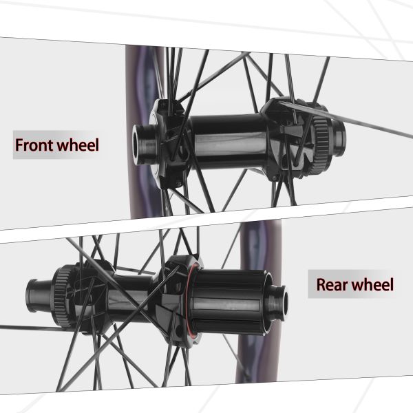 Juego de ruedas de bicicleta de carretera con freno de disco Center Lock y buje super ruidoso de 6 garras, tejido de carbono T700T800, velocidad variable, llanta de 50/45mm en forma de onda