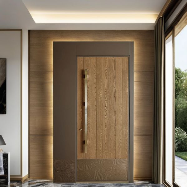 Modern Exterior Villa Doors Anti Theft Waterproof Finished Swing Open Garage Doors