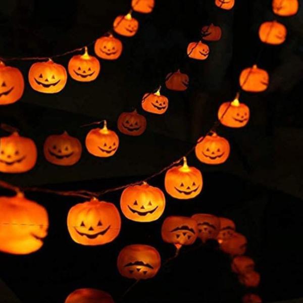 Indoor Outdoor Halloween Christmas Ornaments LED Pumpkin String Lights