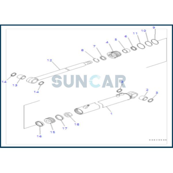 707-98-23860 комплект для ремонта уплотнения цилиндра 7079823860 скольжений для PC38UU-3 PC45MR