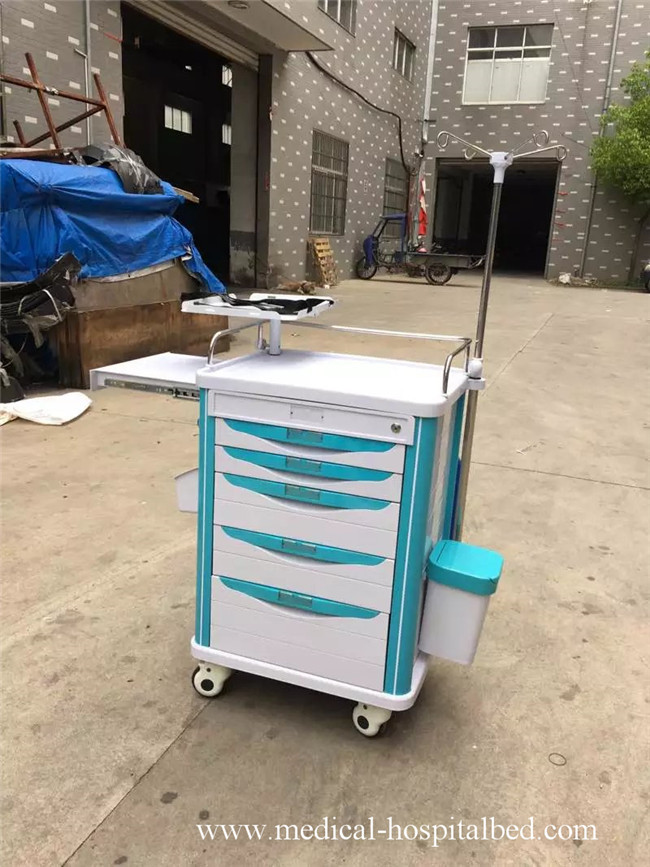 Ручная медицинская тележка аварии для клиники с доской ABS пластичной верхней
