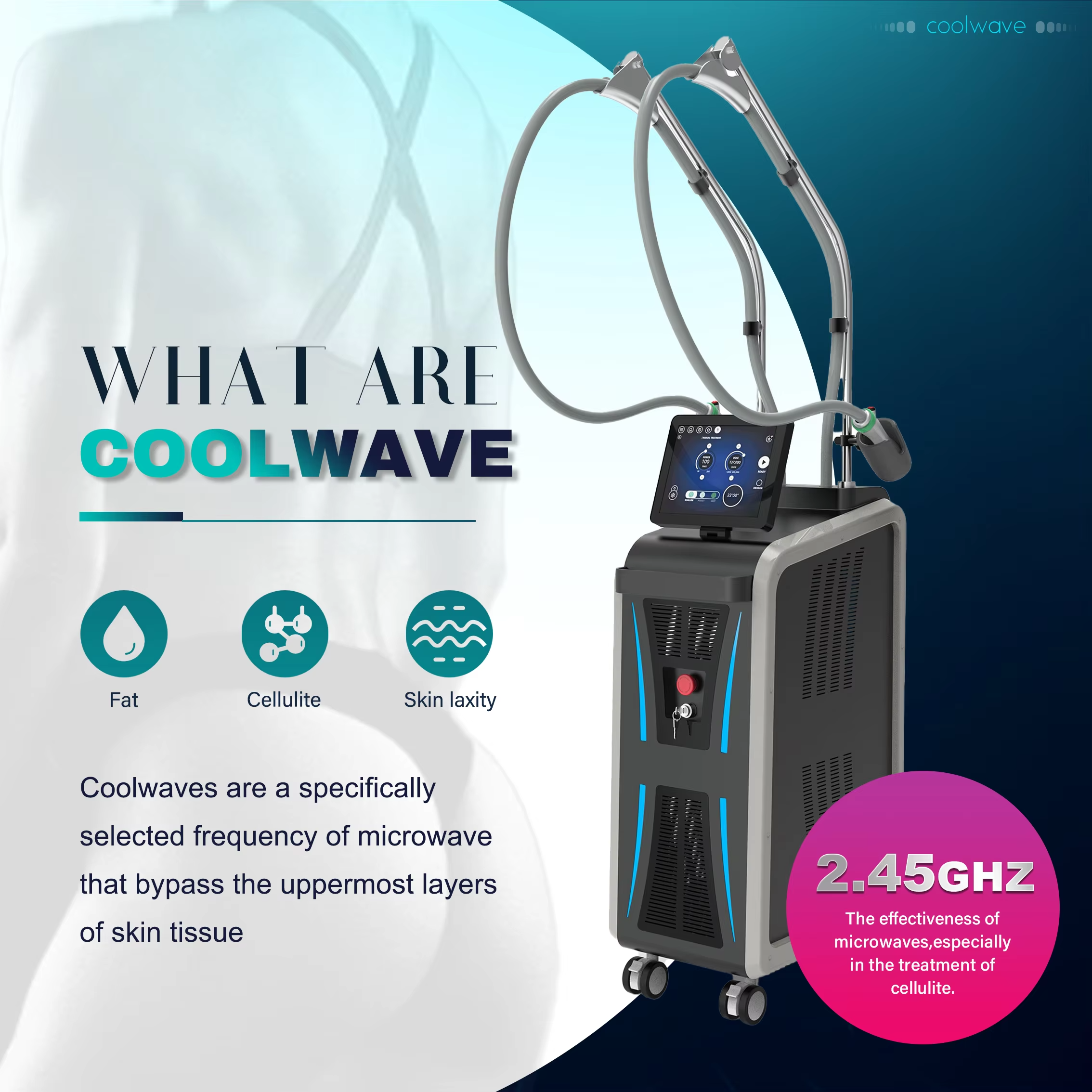 Coolwaves 3 Handles Targeted Fat Loss Cellulite Improvement RF Cryo Ice Microwave Device