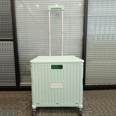 Supermarket Seat Plastic Shopping Cart Foldable Trolleys With Handle Wheels