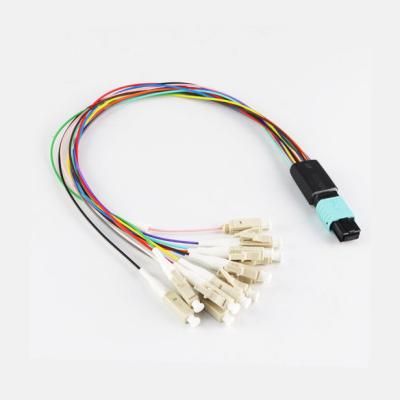Cabo de remendo MPO da fita de CATV OM3 ao cabo multimodo da fibra ótica do núcleo do LC UPC 12