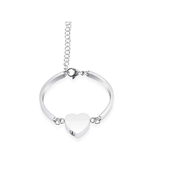 Adjustable Memorial Cremation Bracelet Rainbow Heart Urn Bangle For Ashes Keepsake