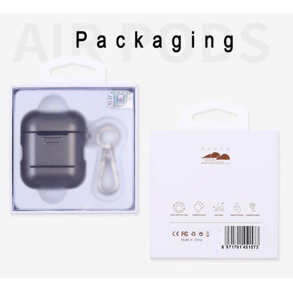 Shockproof Case Cover Portable Protective Silicone Metal Skin Cover Case for Airpods 2 & 1