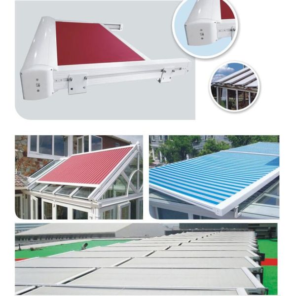 Waterproof Balcony Retractable Roof Awning Remote Motor Control Aluminium Retractable Awning