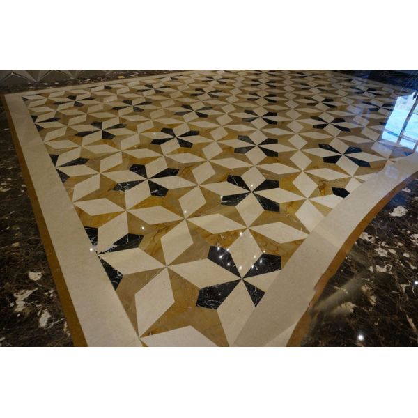 Diseño de lujo interior del modelo de los medallones del piso del mármol del corte del chorro de agua