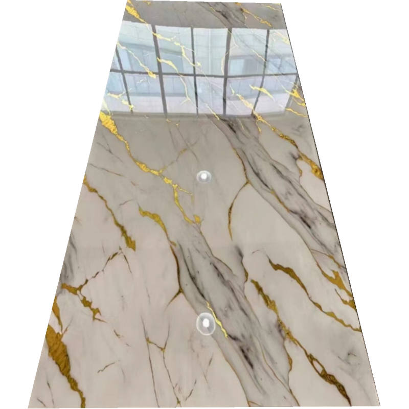 WYC Modern 3D Marble PVC Wallpaper Glossy Gold Self-Adhesive Easy Peel Waterproof Bathroom Bedroom Wall Decor Classic Style