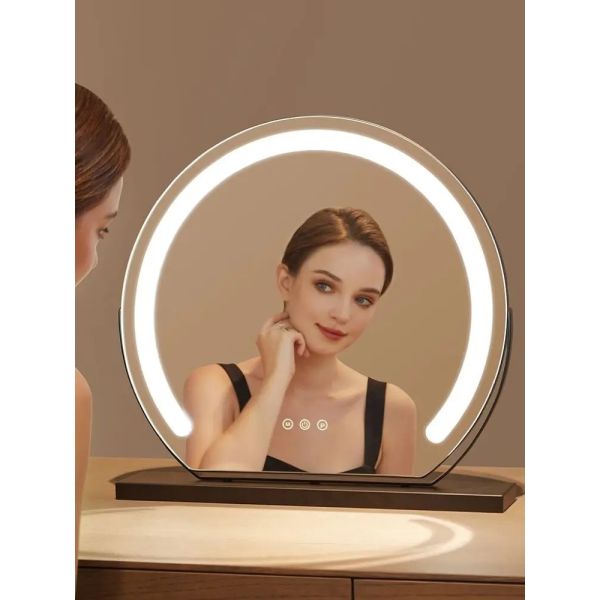 15X Magnification Smart Touch Dimmable 3 Modes 360° Rotation LED Round Makeup Vanity Mirror with Lights Mirror(WH-MR-79)