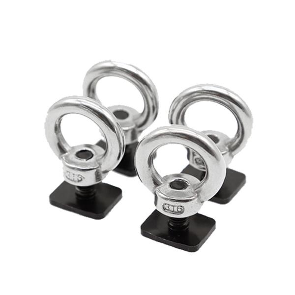 Flat Head 4x4 Eye Bolts For Roof Racks , Stainless Steel Roof Rack Eye Bolt