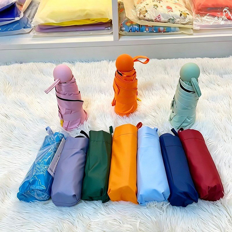 In-Stock Clearance 5-Fold Compact Umbrella with UV Protection and 19