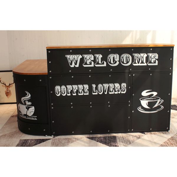 Commercial Furniture Metal Front Desk Counter for Coffee Shops Reception
