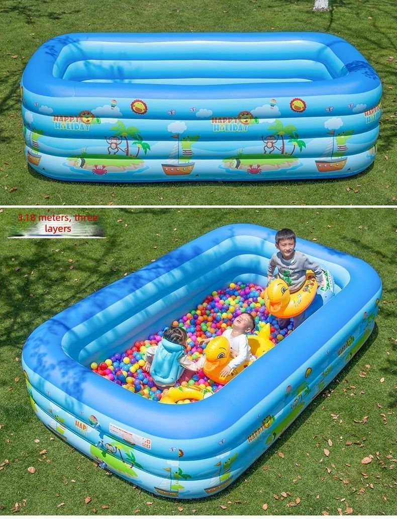 Inflatable Swimming Pool for Children Home Outdoor Use Extra-Large Family Pool Colorful Durable Thick PVC Constant Temperature