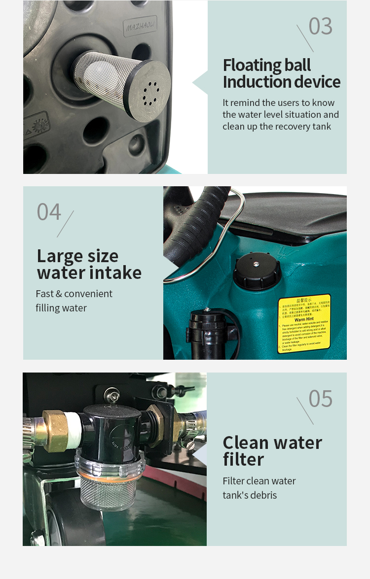 860 Power Floor Cleaning Machine Motor Floor Scrubber Machine 1280 800 1000 MM Marble Surface Specifications F50