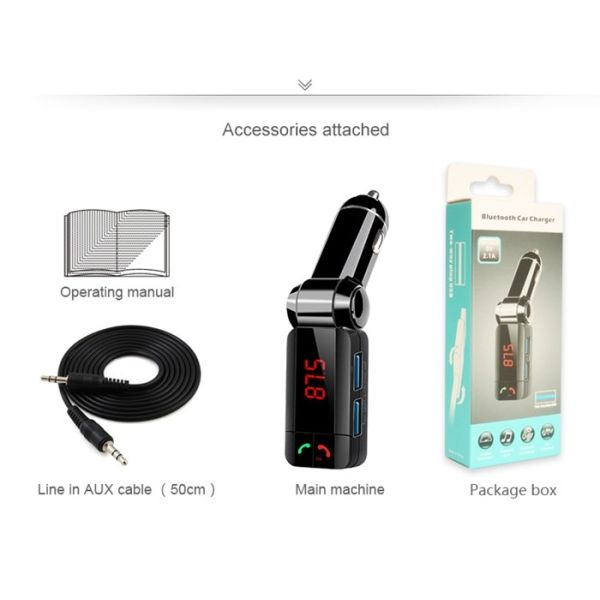 Dual USB Port Bluetooth Car Charger Digital Display For All Types Vehicles