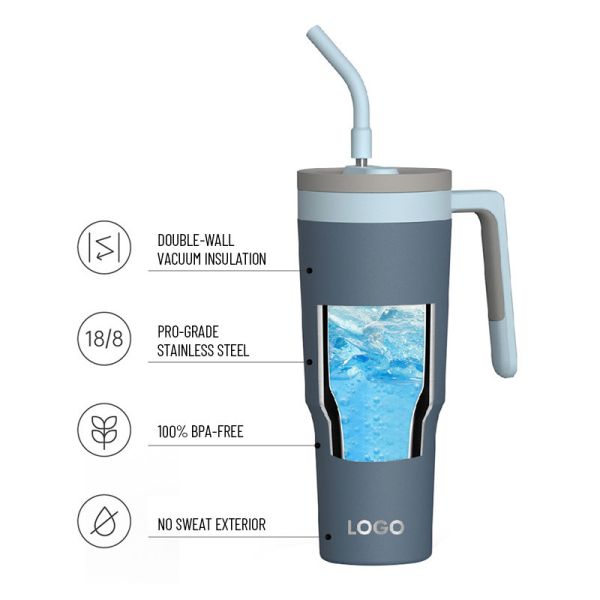 Botellas aisladas de acero inoxidable a granel de 40 onzas certificadas por la FDA, libres de BPA, de grado industrial.