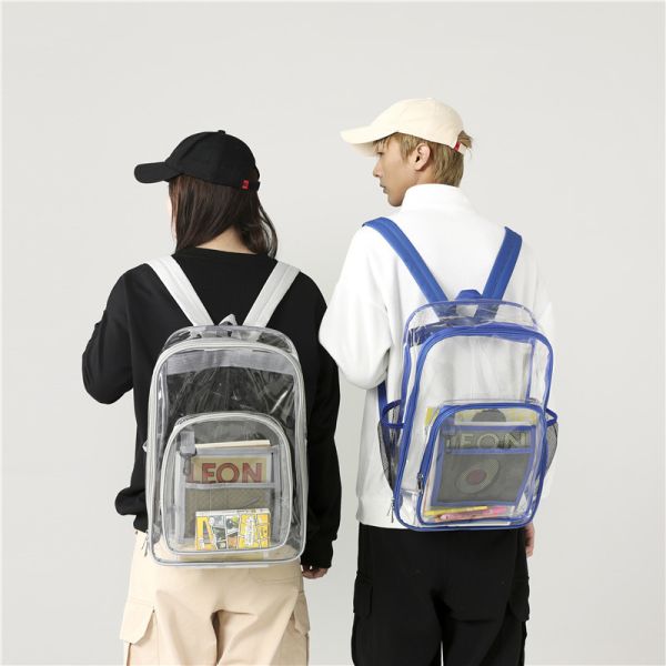 Customized Heavy Duty Transparent PVC School Backpack Bag for Transparent School Bag