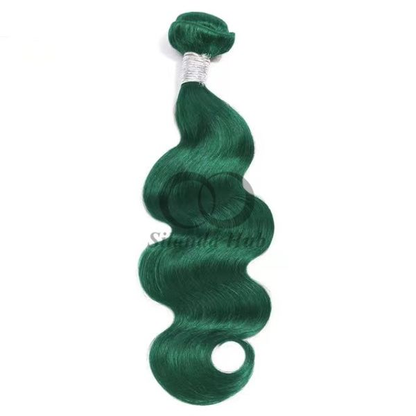 Green Body Wave Remy Human Hair Bundles Sew In Weave Bundles Brazilian Bundle Deals