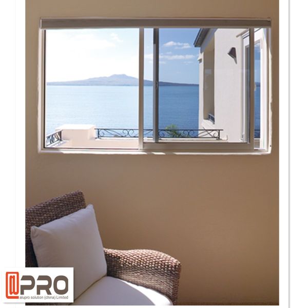 Rainproof Double Glazed Sliding Windows , Aluminium Horizontal Sliding Windows powder coated aluminum sliding window