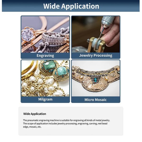 Одиночные законченные инструменты гравировального станка HH-G02 ювелирных изделий пневматические гравируя