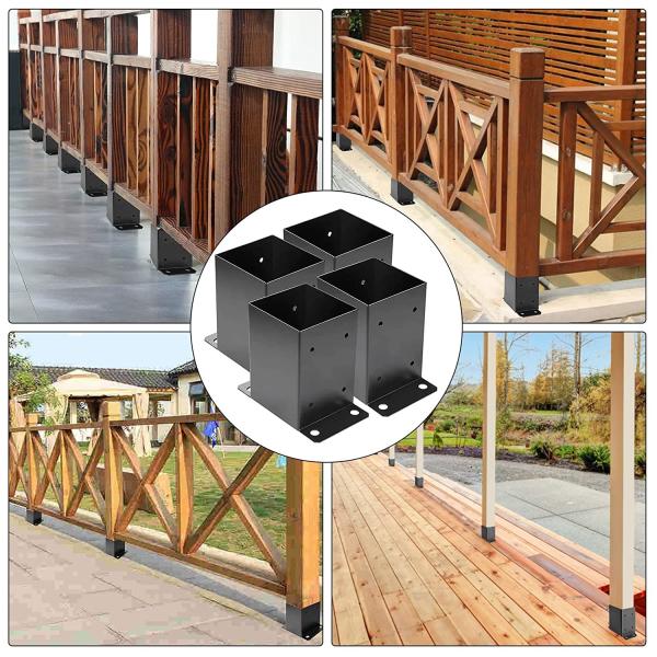 Exterior Space Gazebo Design 4*4 DIY Modular Pergola Post Base with Single-side Bracket