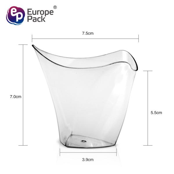 Food grade plastic clear dessert beverage square cup with good factory price