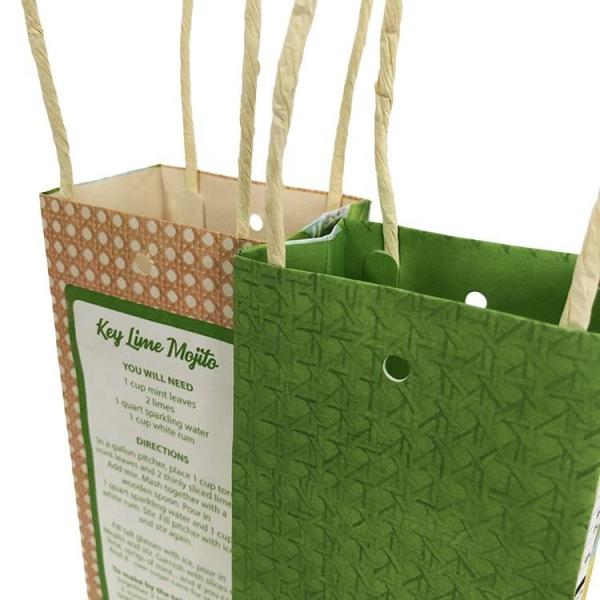 100g 130g Kraft Paper Gift Wine Bottle Paper Bags With Handle
