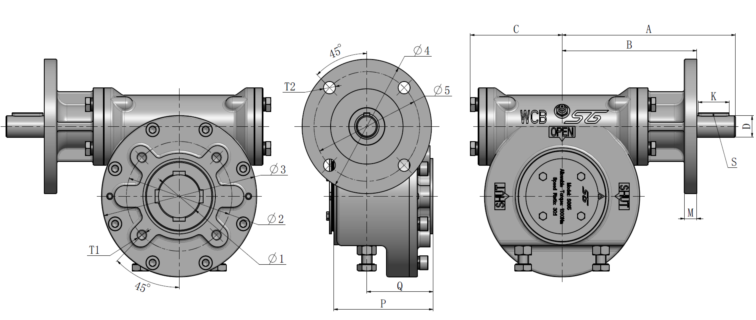 Оператор шестерни роторного клапана литого железа IP68 50000NM WCB