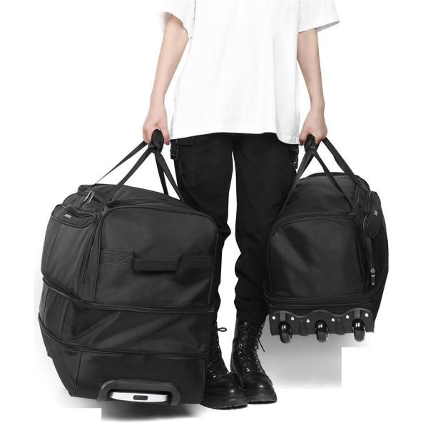 Gran capacidad 95-135 litros Bolso de bolsillo expandible con ruedas