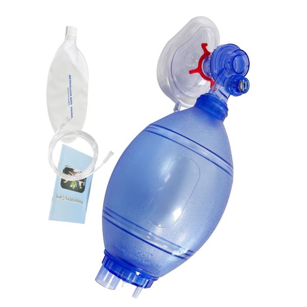 Bolsa de resucitación manual con válvula de 2 vías para ventilador CPR adulto, niño y bebé
