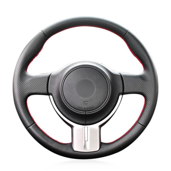 Custom Hand Stitching Black Artificial Leather Steering Wheel Cover for Toyota 86 GT86 Subaru BRZ Scion FR-S FRS