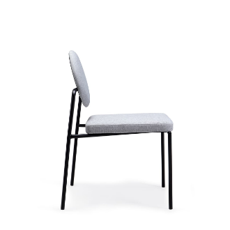 Armless Restaurant Dining Chair Molded Plywood Black Metal Legs For Cafe Hotel