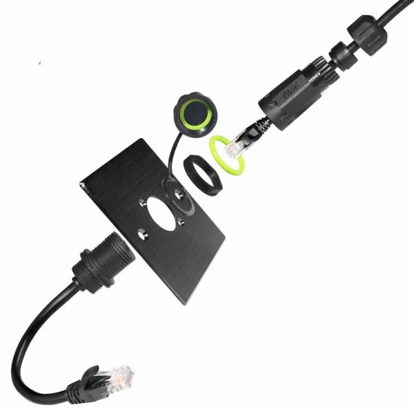 1.5A Max Current Rating RJ45 Waterproof Connector with 1000MHz Transmission Speed and IP67 Waterproof Rating