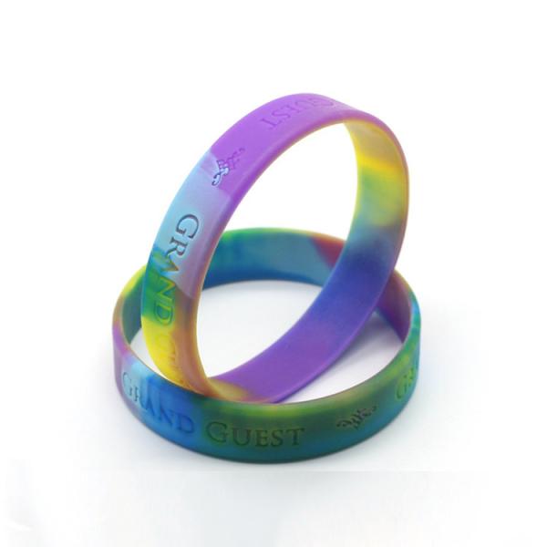 Custom Silicone Wrist Band , Debossed Color Fill in Silicone Wristband with Your Logo