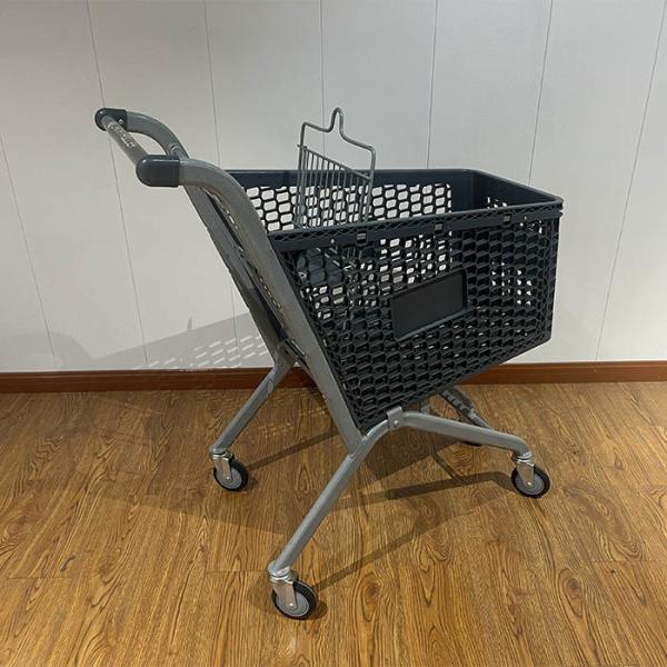 100L Galvanized Plastic Steel Metal Store Shopping Trolley Carts with Wire