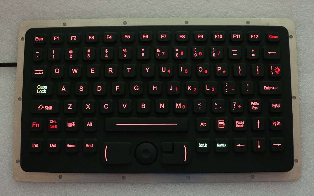 Клавиатура держателя панели EMC резиновая изрезанная военная с освещает контржурным светом