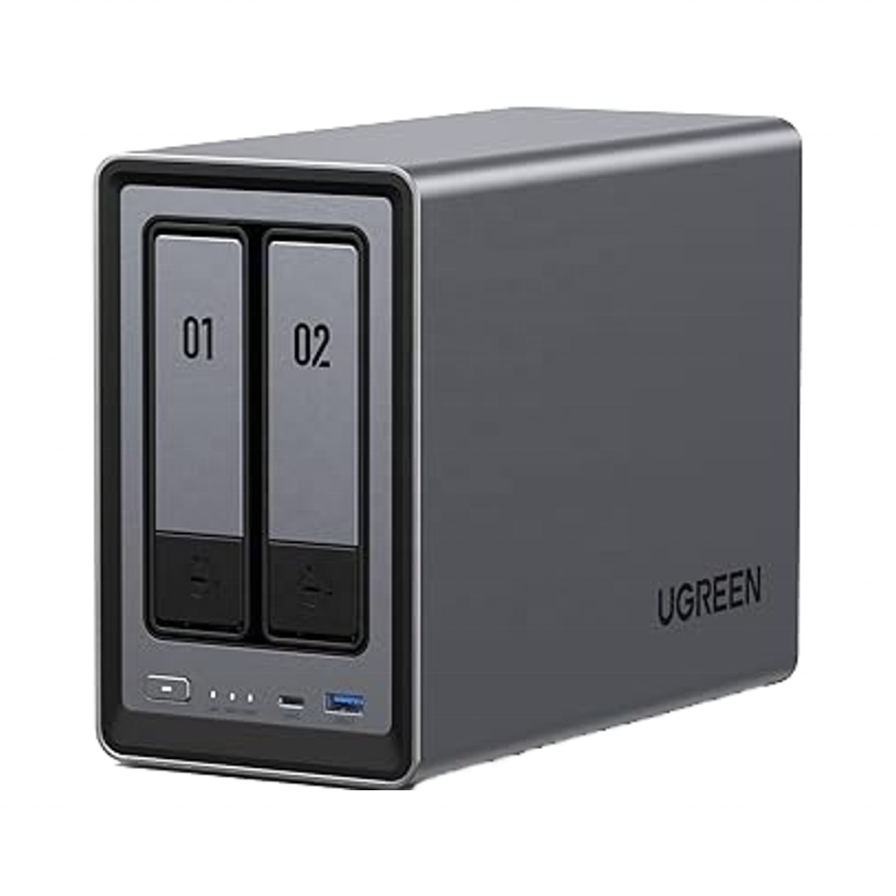 UGREEN NAS DXP2800 2-Bay Desktop NAS, Intel N100 Quad-core CPU, 8GB DDR5 RAM, 2.5GbE, 2 * M.2 NVMe Slots, 4K ,(Diskless)