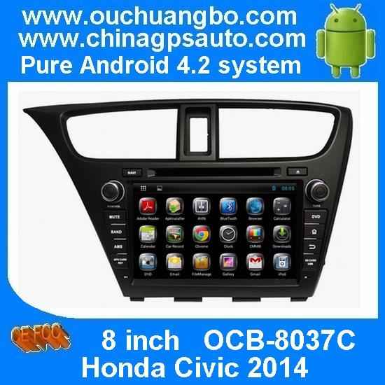 Ouchuangbo Pure Android 4.2 DVD Radio Stereo Multimedia Kit for Honda Civic 2014 3G Wifi Bluetooth Radio OCB-8037C